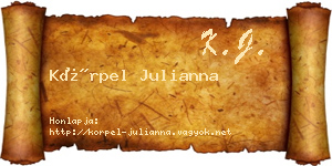 Körpel Julianna névjegykártya